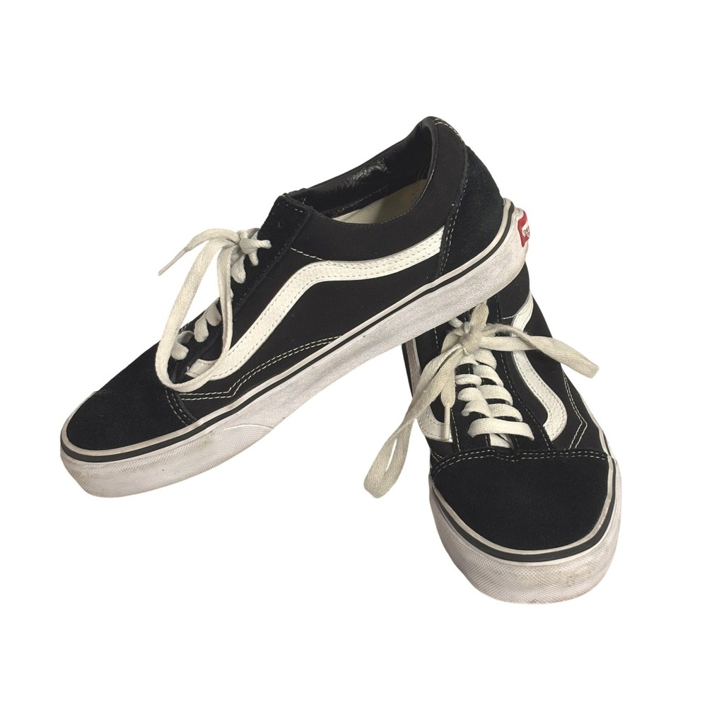 Vans | Old Skool Black White Suede Canvas Skate Shoes | Mens 8-Womens 9.5